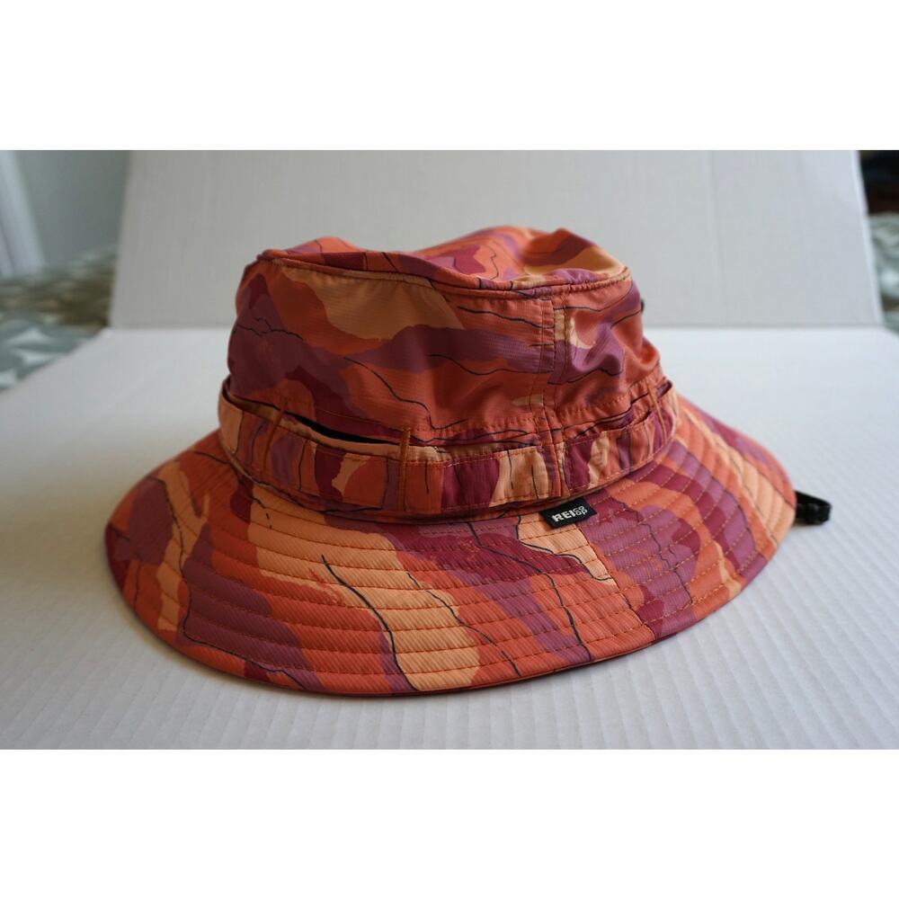 REI Co-Op Sahara Bucket Hat All-Over Print (AOP) Topo Topographic Map Print S/M